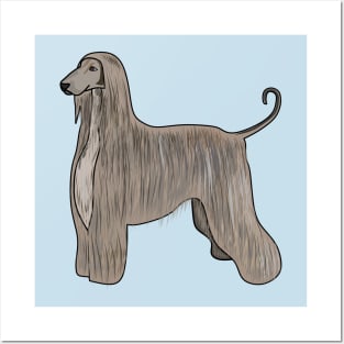 Afghan hound dog cartoon illustration Posters and Art